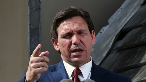 Florida Gov. Ron DeSantis speaks at a press conference to