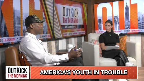 Outkick The Morning Host Charly Arnolt and ex-NFl player Jack Brewer