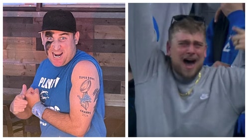 detroit lions fans tattoo super bowl championship crying fan