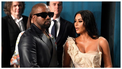 Kanye West and Kim Kardashian.
