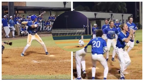 Noah Sheffield, son of MLB player Gary Sheffield, hits walk off homer in high school playoff game.