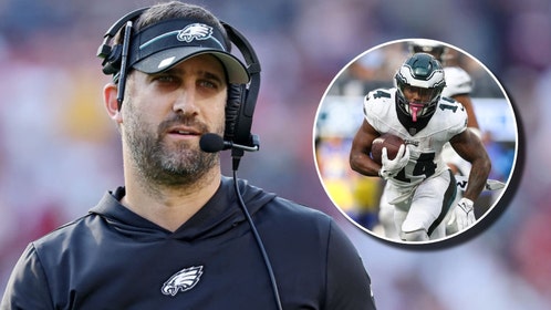 Nick Sirianni and Kenneth Gainwell of the Philadelphia Eagles.