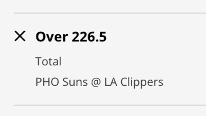 Odds for the OVER in Suns vs. Clippers Game 3 Thursday, April 20th as of 1:30 p.m. ET at DraftKings Sportsbook.