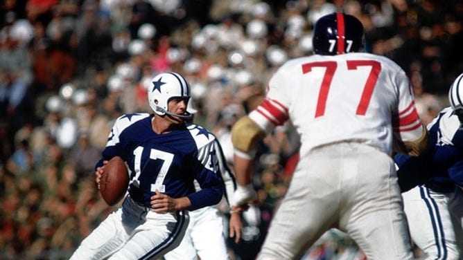 Don Meredith wearing the traditional 1960s Dallas Cowboys helmet, not the lame version that Ezekiel Elliott is planning to 