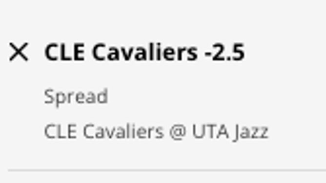 The Cleveland Cavaliers' odds at the Utah Jazz from DraftKings Sportsbook as of Tuesday, Jan. 10 at 11 a.m. ET.