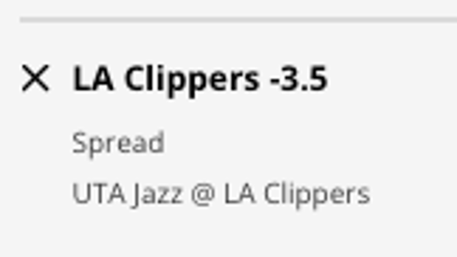The Los Angeles Clippers' odds vs. the Utah Jazz from DraftKings Sportsbook as of Sunday, November 6th at 12:15 p.m. ET.