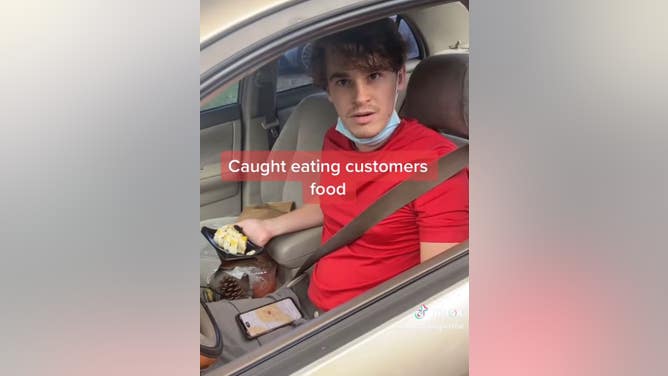 DoorDash driver caught eating customer's food