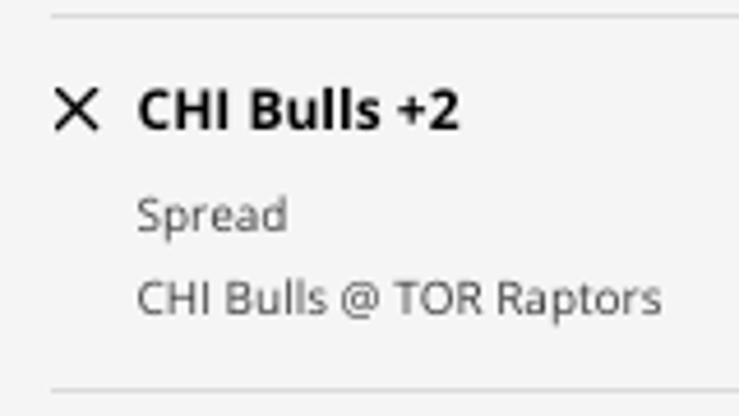 The Chicago Bulls' odds at the Toronto Raptors Sunday from DraftKings Sportsbook as of Sunday, November 6th.
