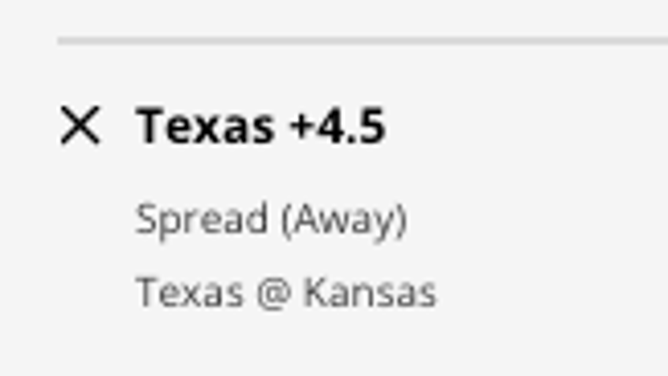 The Texas Longhorns' odds at the Kansas Jayhawks from DraftKings Sportsbook as of Monday, Feb. 6th at 1 p.m. ET.