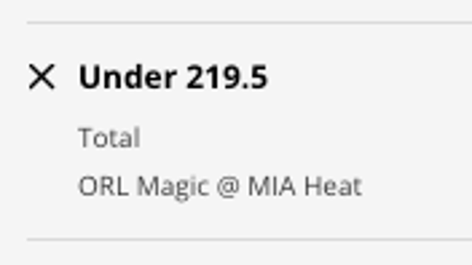 Odds for the UNDER in the Orlando Magic at Miami Heat from DraftKings Sportsbook as of Friday, Jan. 27 at noon ET.