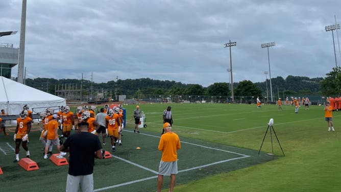 A cloudy morning awaits the Vols as they take the field