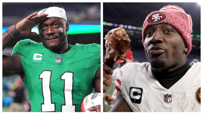 Eagles WR A.J. Brown and 49ers WR Deebo Samuel are having some fun on social media ahead of the NFC Championship rematch on Sunday.