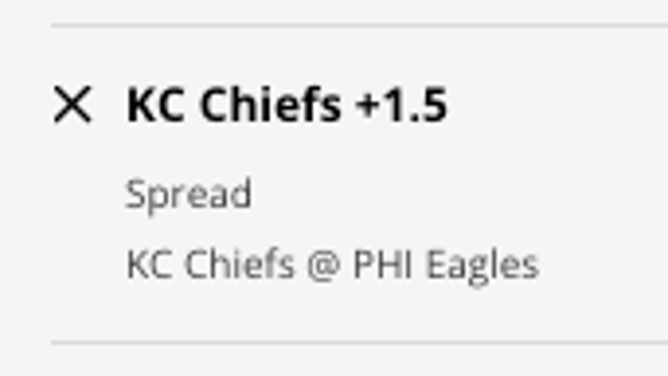 The Kansas City Chiefs' odds vs. the Philadelphia Eagles in Super Bowl 2023 from DraftKings Sportsbook as of 10:30 a.m. ET.