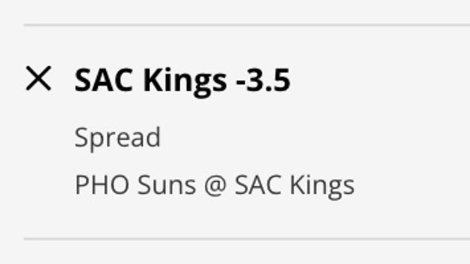 The Sacramento Kings' odds vs. Phoenix Suns from DraftKings Sportsbook as of Friday, March 24th at 12:30 p.m. ET.