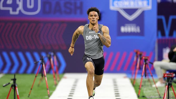 Christian Gonzalez put on a performance during the Scouting Combine that makes him worthy of being one of the fastest risers on the OutKick 2023 NFL Draft Big Board.