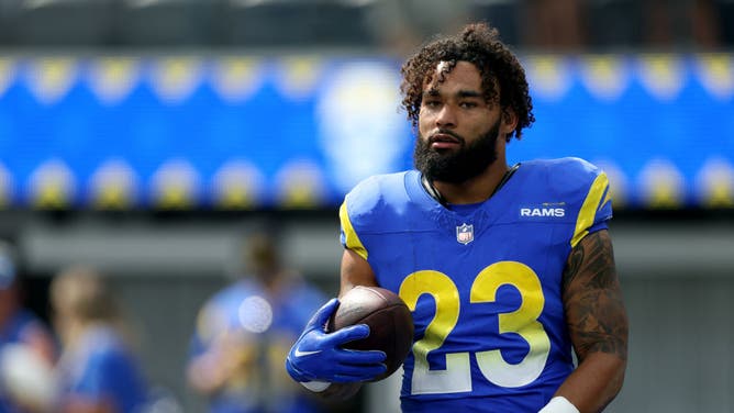 Kyren Williams of the Los Angeles Rams suffered an injury against the Arizona Cardinals.