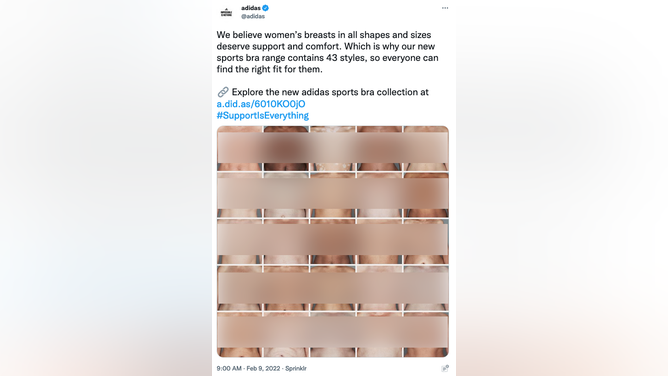 Adidas suddenly tweeted 'images of 25 pairs of breasts' for the