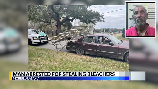 Alabama man steals bleachers