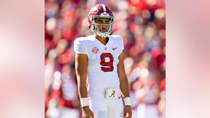 Alabama quarterback Bryce Young not expected to play against Texas A&M. (Photo by Wesley Hitt/Getty Images)