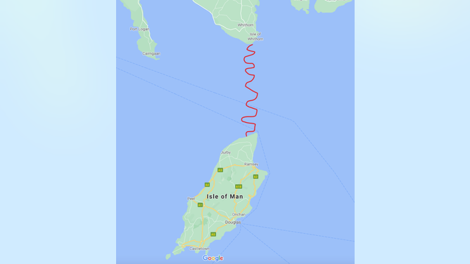 Dale's jet ski route across Irish Sea