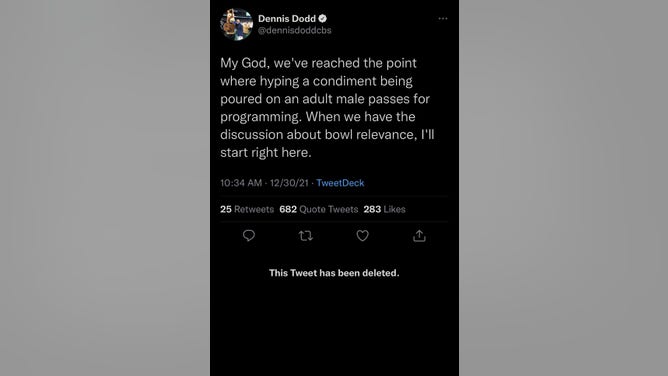 Dennis Dodd mayo bowl tweet deleted