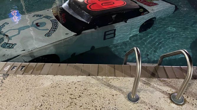 Car crashes into pool before Snowball Derby.