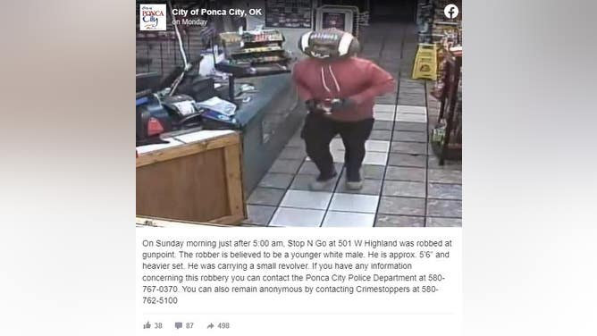 Man Robs Gas Station Wearing A Football-Head Mask