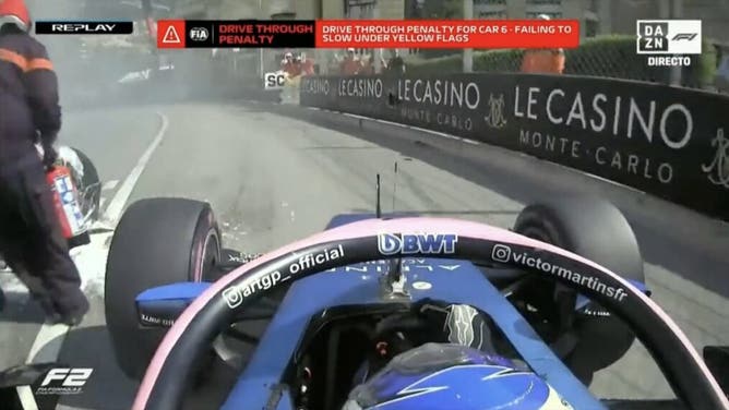 F2 Driver Victor Martins Comes Within Inches Of Taking Out Marshal On Track