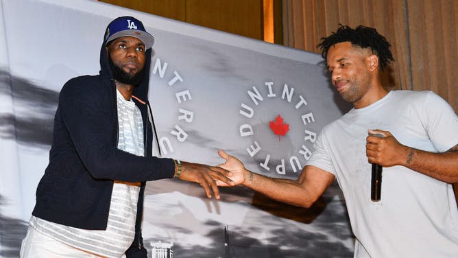 Maverick Carter (right), a childhood friend and business partner of NBA superstar LeBron James (left), admitted to betting thousands on NBA games.