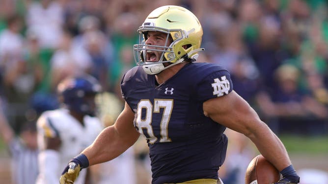 Notre Dame's Michael Mayer could be the next great NFL tight end, and we like the Jets to snag him the NFL Draft with the #13 pick in this mock draft.