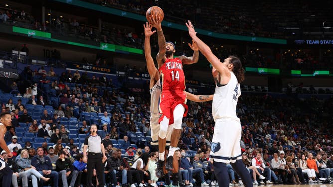New Orleans Pelicans wing Brandon Ingram takes it to the rack against the Memphis Grizzlies at Smoothie King Center in New Orleans.