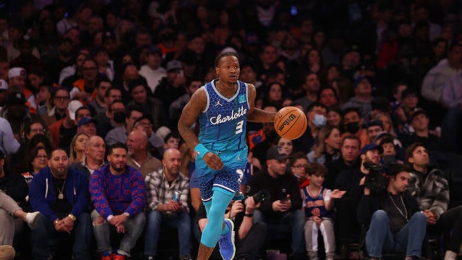 Charlotte Hornets' Terry Rozier in action against the New York Knicks at Madison Square Garden in New York.