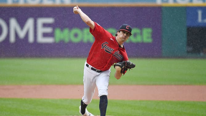 Quantrill throws a pitch against the Mariners at Progressive Field in Cleveland, Ohio.