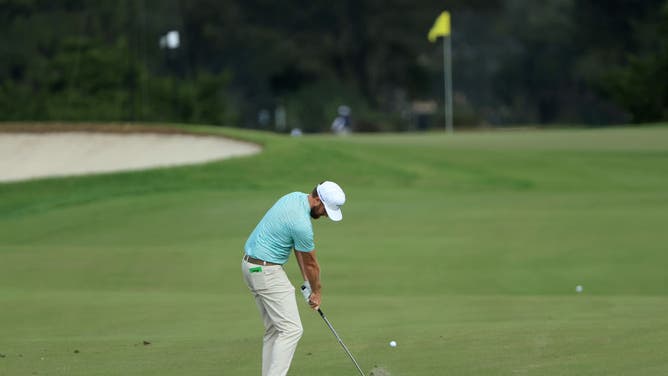 Chris Kirk plays an approach shot during the final round of The RSM Classic 2022 at the Seaside Course.