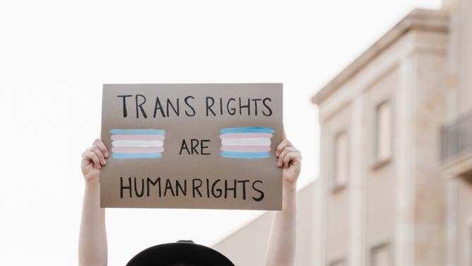 Transgender activist protests
