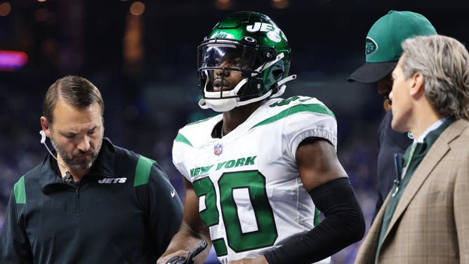Marcus Maye leaves the field after suffering an Achilles' injury as a member of the Jets; Maye signed a lucrative off-season deal with the New Orleans Saints despite injury and legal issues