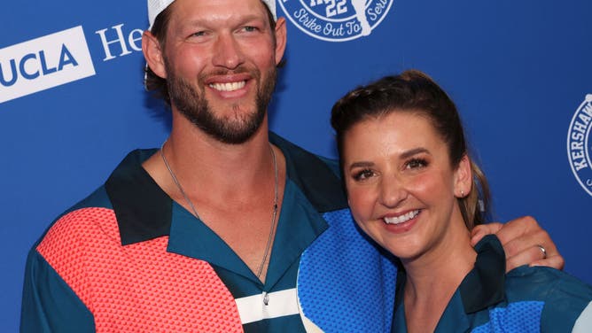 Clayton Kershaw and Ellen Kershaw attend Kershaw's Challenge 8th Annual Ping Pong 4 Purpose at Dodger Stadium. Clayton's mother passed away just one day before Mother's Day.