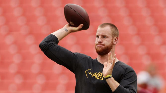 NFL free agent QB Carson Wentz spent last season with the Washington Commanders after five seasons with the Philadelphia Eagles and one with the Indianapolis Colts.
