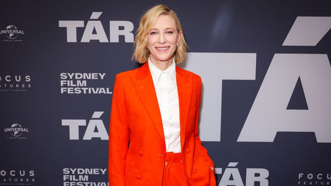 Cate Blanchett poses at a special screening for TÁR in Sydney, Australia.