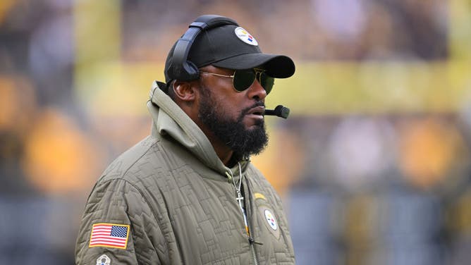 Pittsburgh Steelers head coach Mike Tomlin looks on during the third quarter of the game against the New Orleans Saints at Acrisure Stadium in Pittsburgh, Pennsylvania.