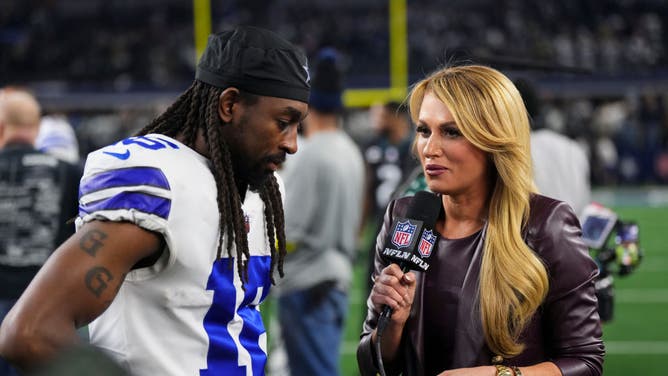 NFL Network reporter Jane Slater went toe-to-toe against a tackling dummy at Dallas Cowboys training camp over the weekend.