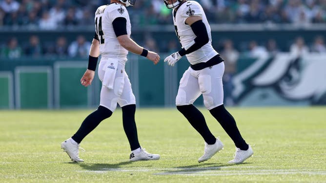 New Orleans Saints Swiss-army knife Taysom Hill replaces QB Andy Dalton against the Philadelphia Eagles at Lincoln Financial Field in Philadelphia.