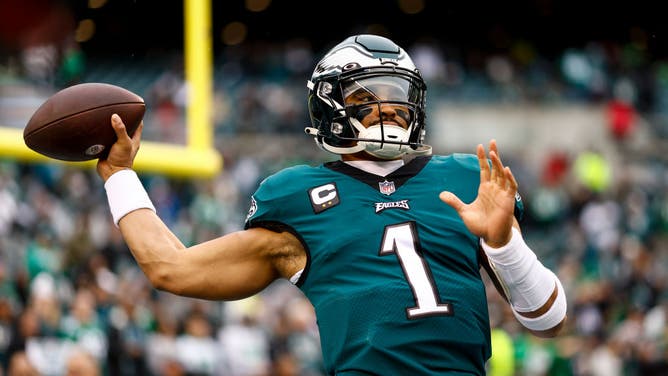 Jalen Hurts #1 of the Philadelphia Eagles has taken a unique path to the Super Bowl.