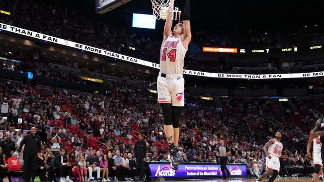 Miami Heat SG Tyler Herro dunks it on the Houston Rockets at Miami-Dade Arena.