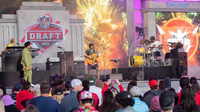 Thundercat performs during the 2023 NFL Draft Concert Series at Draft Theater on April 29, 2023 in Kansas City, Missouri.