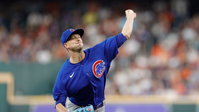 Cubs LHP Drew Smyly delivers a pitch vs. the Astros at Minute Maid Park in Houston, Texas.