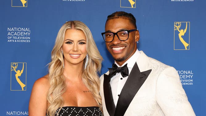 Grete Šadeiko Griffin and Robert Griffin III (RGIII) attend the 44th Annual Sports Emmy Awards.