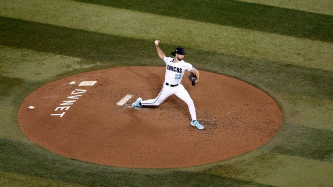 Arizona RHP Zac Gallen pitches against the Atlanta Braves at Chase Field in Phoenix.