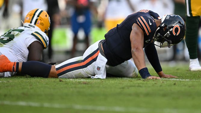 Bears quarterback Justin Fields has been struggling this season.
