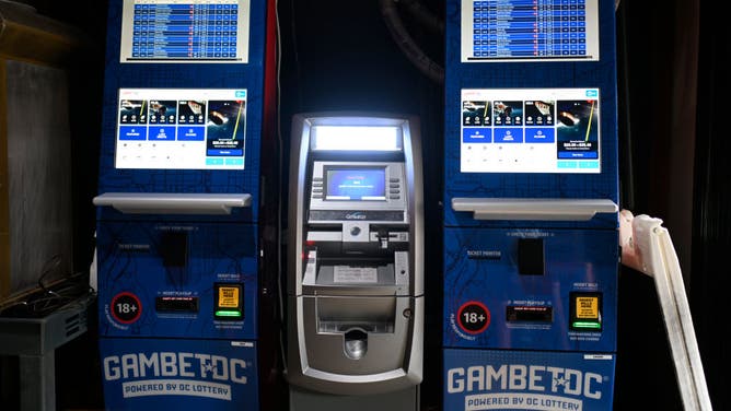 GamebetDC kiosks operated by the District of Columbia's Office of Lottery and Gaming at Valor Brewpub in Washington D.C.